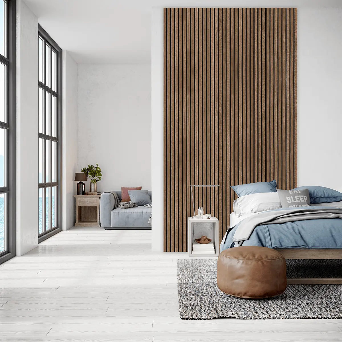 AkuPanel Gerookt Eiken-Hout | 240cm x 60cm | 3-zijdig écht houtfineer