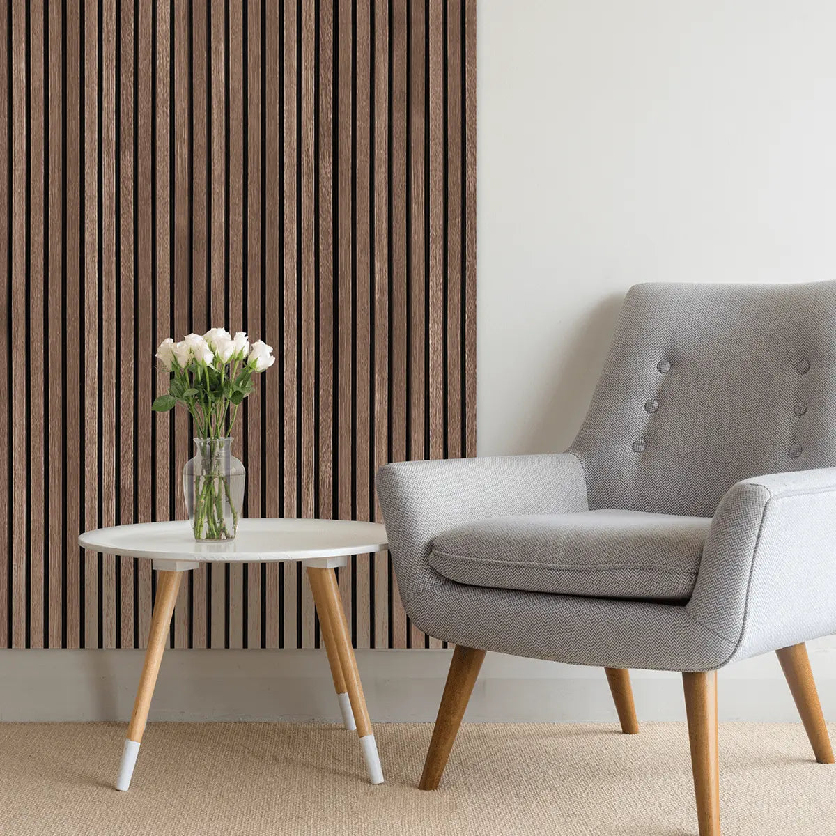 AkuPanel Gerookt Ek-Trä | 270cm x 60cm | 3-lagers äkta trä
