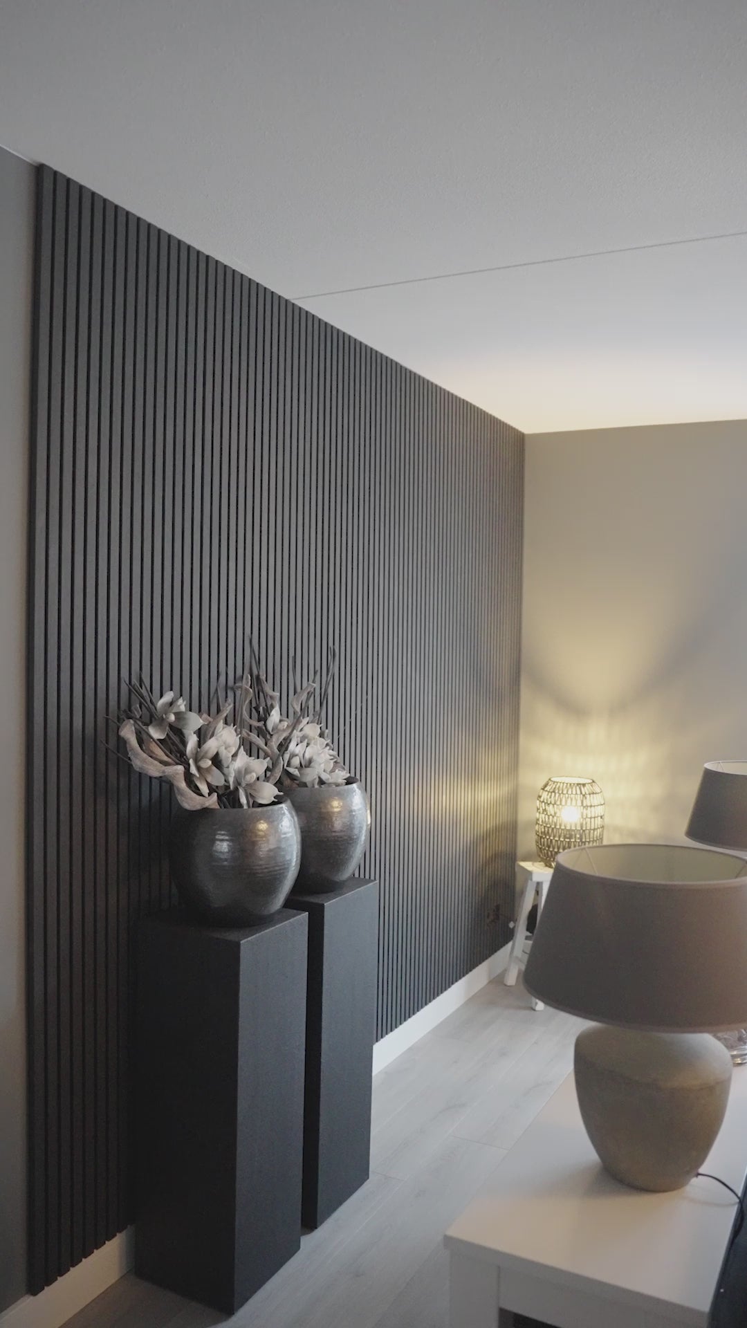 AkuPanel Zwart Eiken-Hout | 240cm x 60cm | 3-zijdig écht houtfineer
