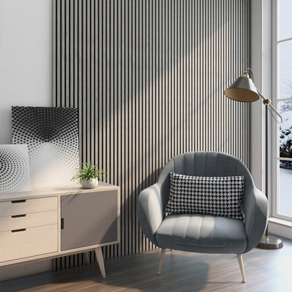 AkuPanel Grå Valnöt-Trä | 240cm x 60cm | 3-sidig äkta träfaner