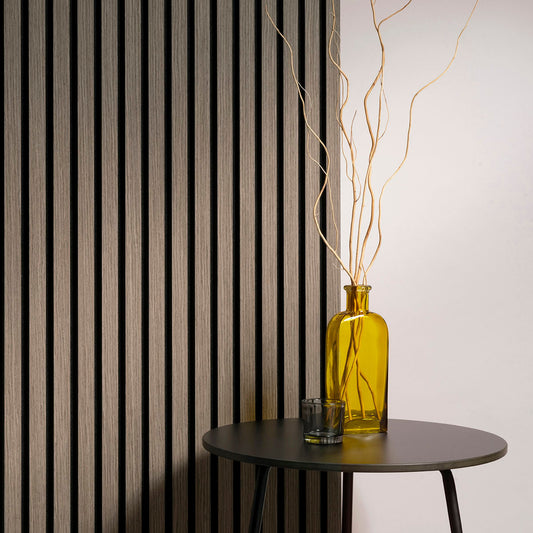 Akustikväggpaneler – Ljus valnöt – 270 x 60cm