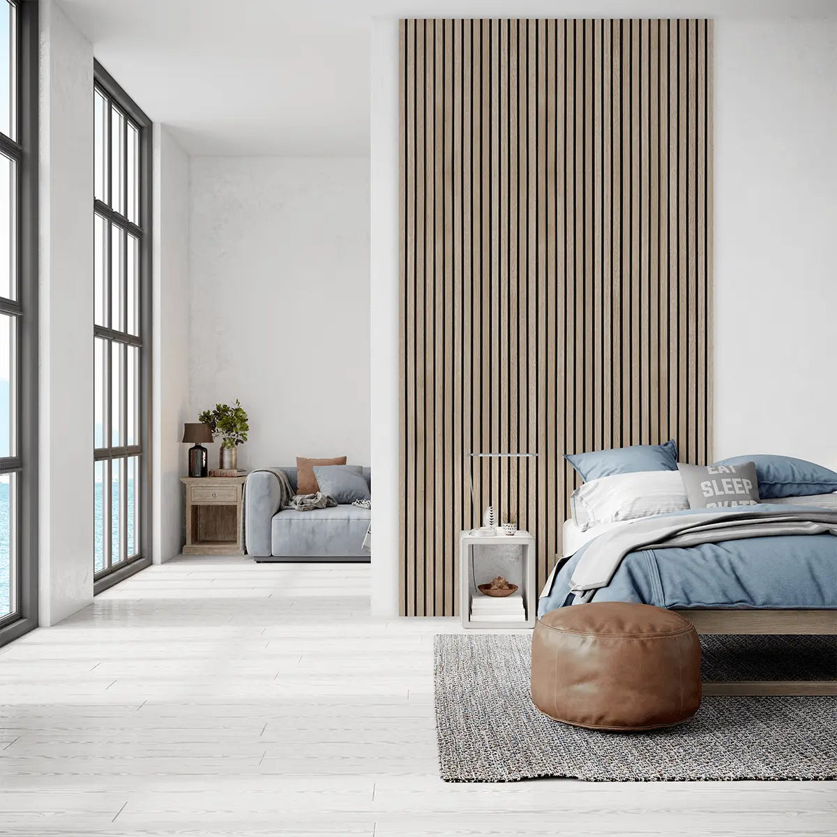 AkuPanel Naturel Eiken-Hout | 240cm x 60cm | 3-zijdig écht houtfineer