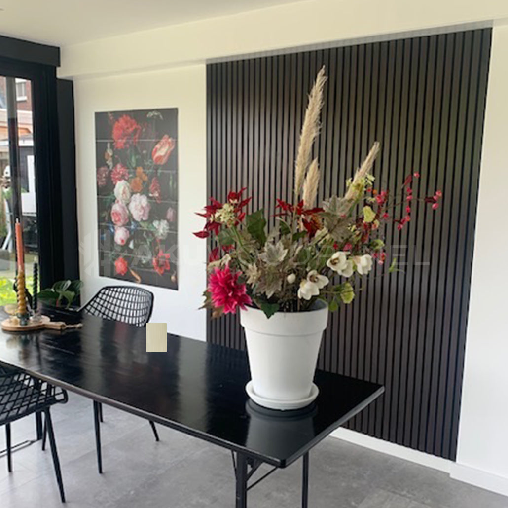 AkuPanel Zwart Eiken-Hout | 240cm x 60cm | 3-zijdig écht houtfineer
